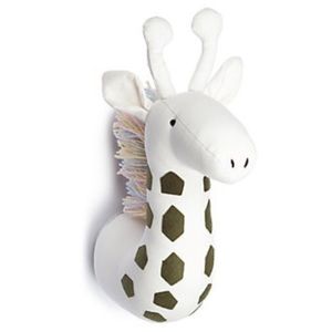 Lightning Bug Faux 18” Giraffe Head Rainbow Mane